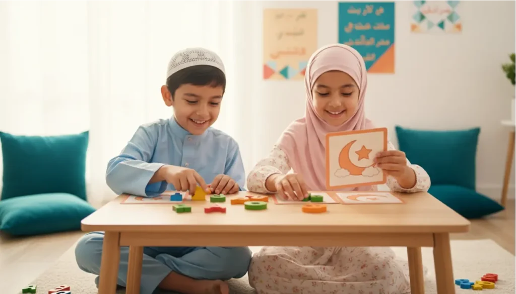 A young student focusing on online Quran lessons at Alnoor Academy